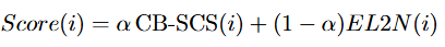 Formula for Fusion strategy: Fusion(i) = alpha * CB-SCS(i) + (1-alpha) * EL2N(i)